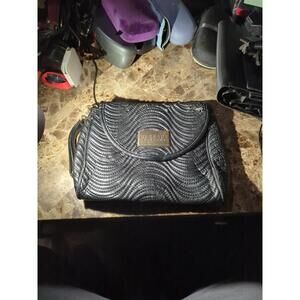 VERSACE Parfume Faux Leather Black Wristlet/Clutch purse
